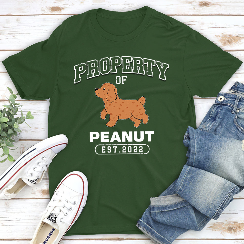 Personalized Custom Unisex Property Of A Dog T-shirt - 5.3 oz