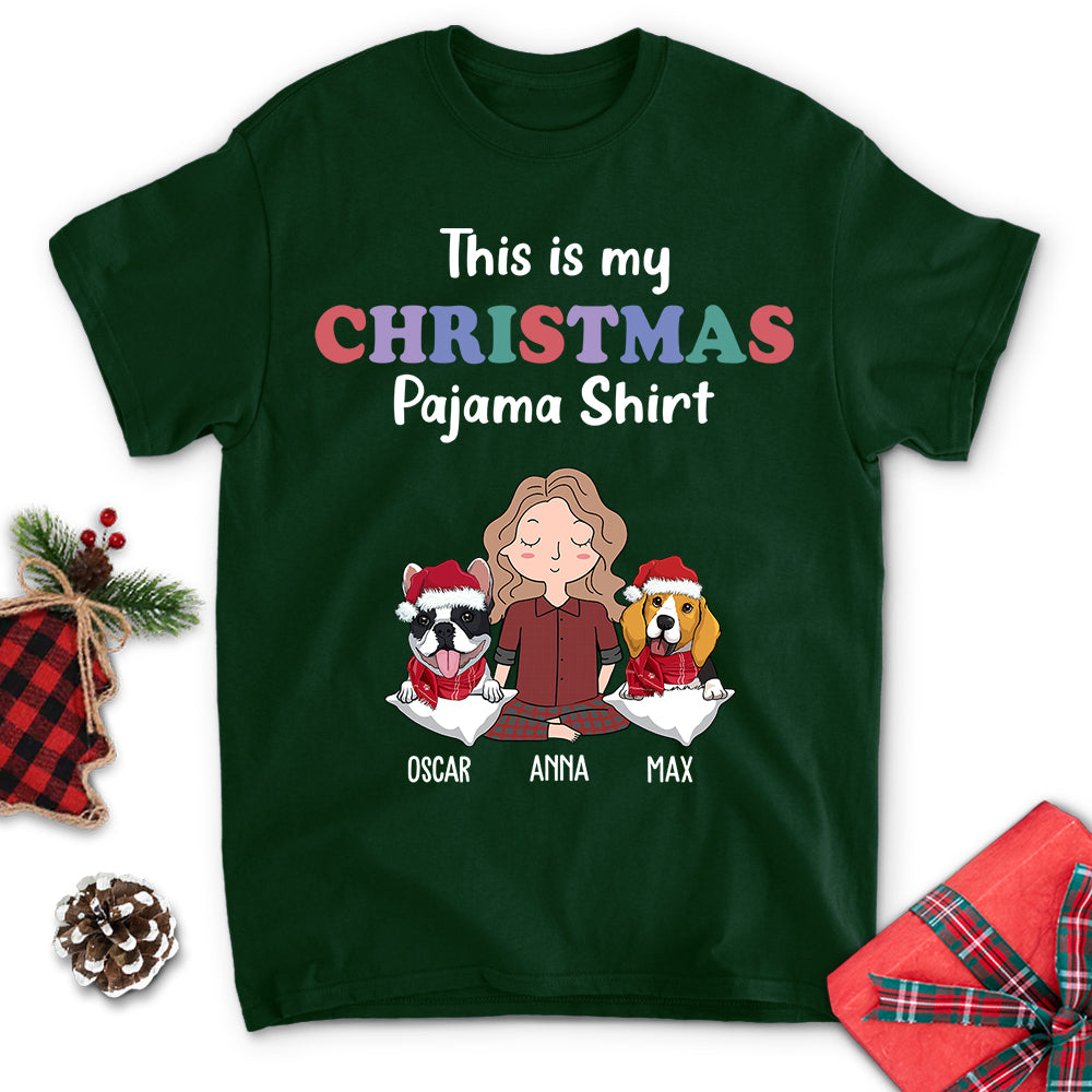 Customizable Unisex Dog Christmas Pajama T-shirt - Personalized for Pet Lovers