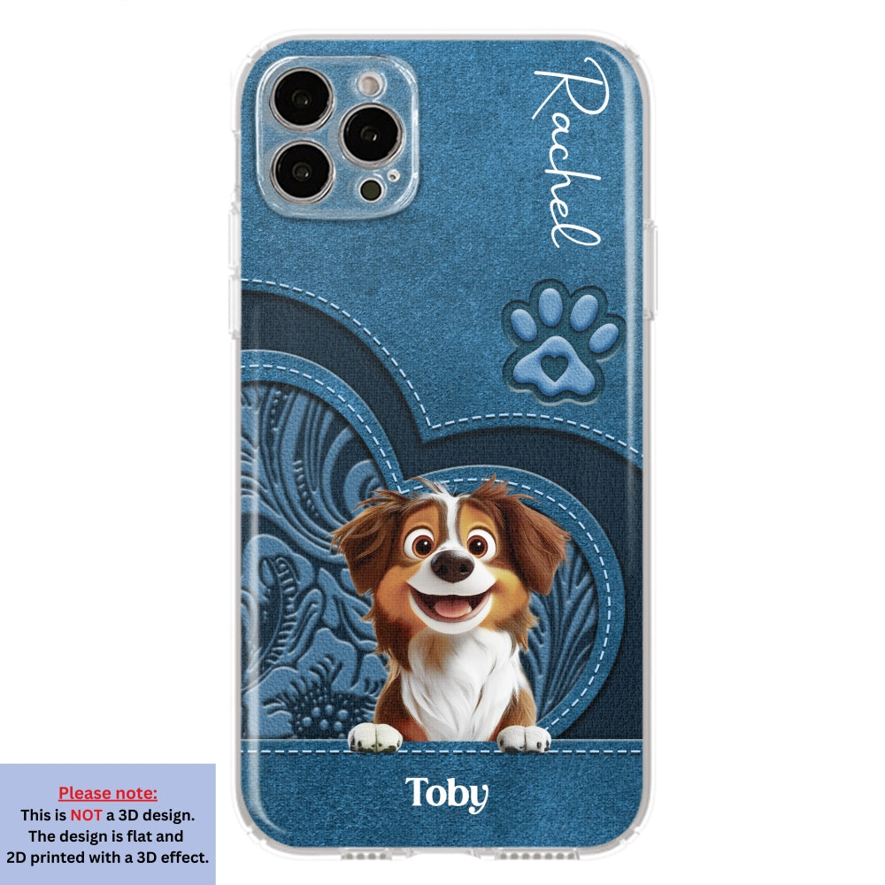 Adorable Dog Cartoon Personalized Custom Leather Phone Case