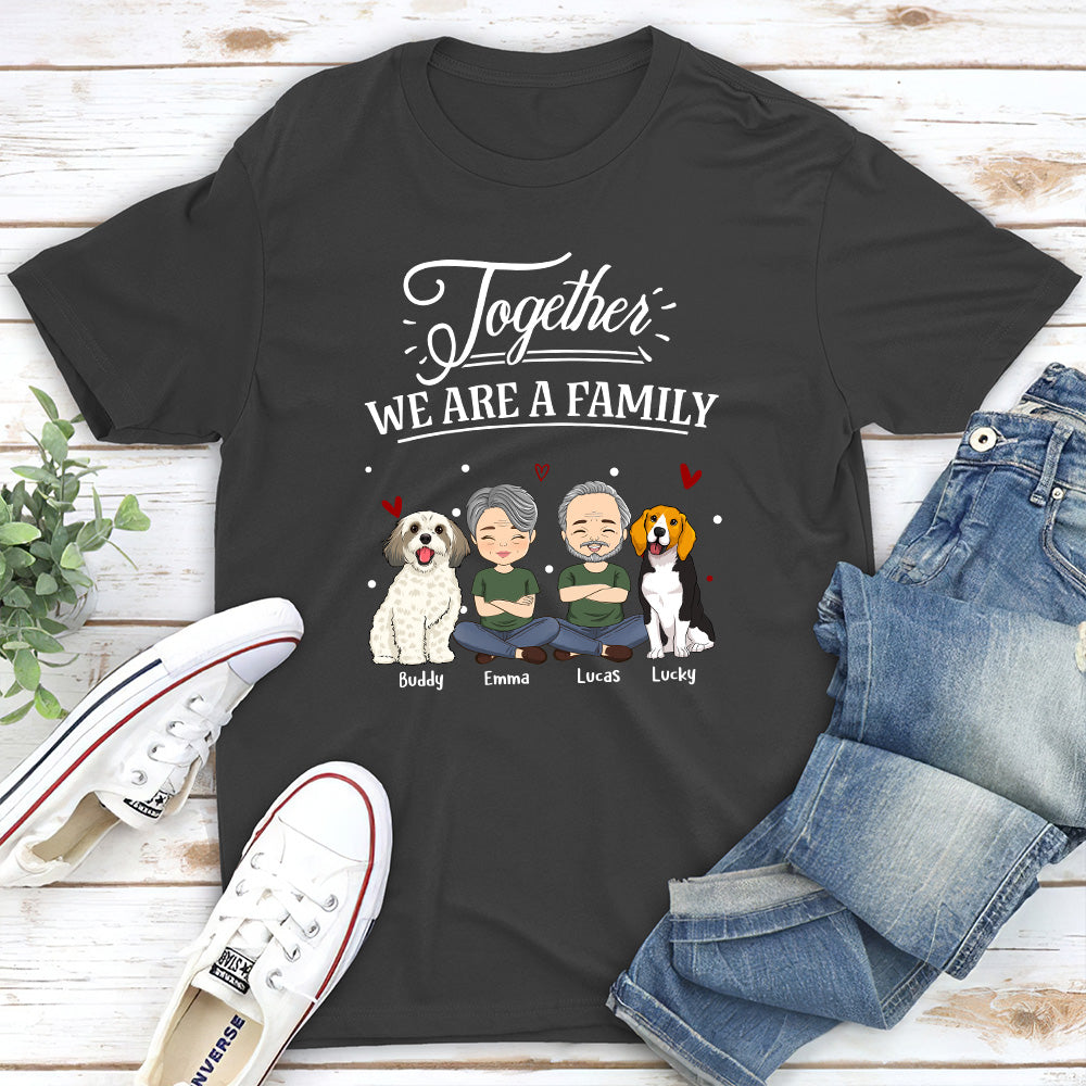Together We Are A Family - Personalized Custom Unisex 5.3 oz T-shirt for Pet Lovers
