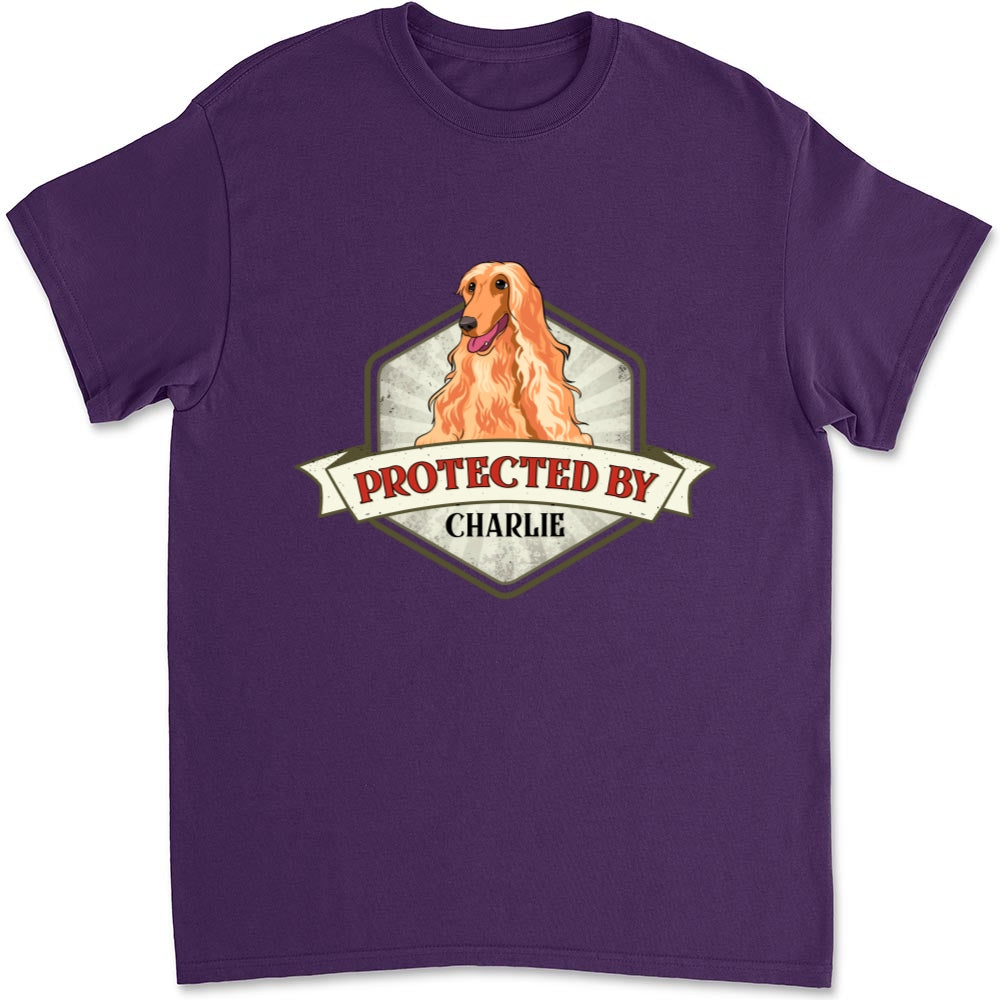 Protected By Dogs Ver 2 - Personalized Custom Unisex 5.3 oz T-Shirt for Pet Lovers