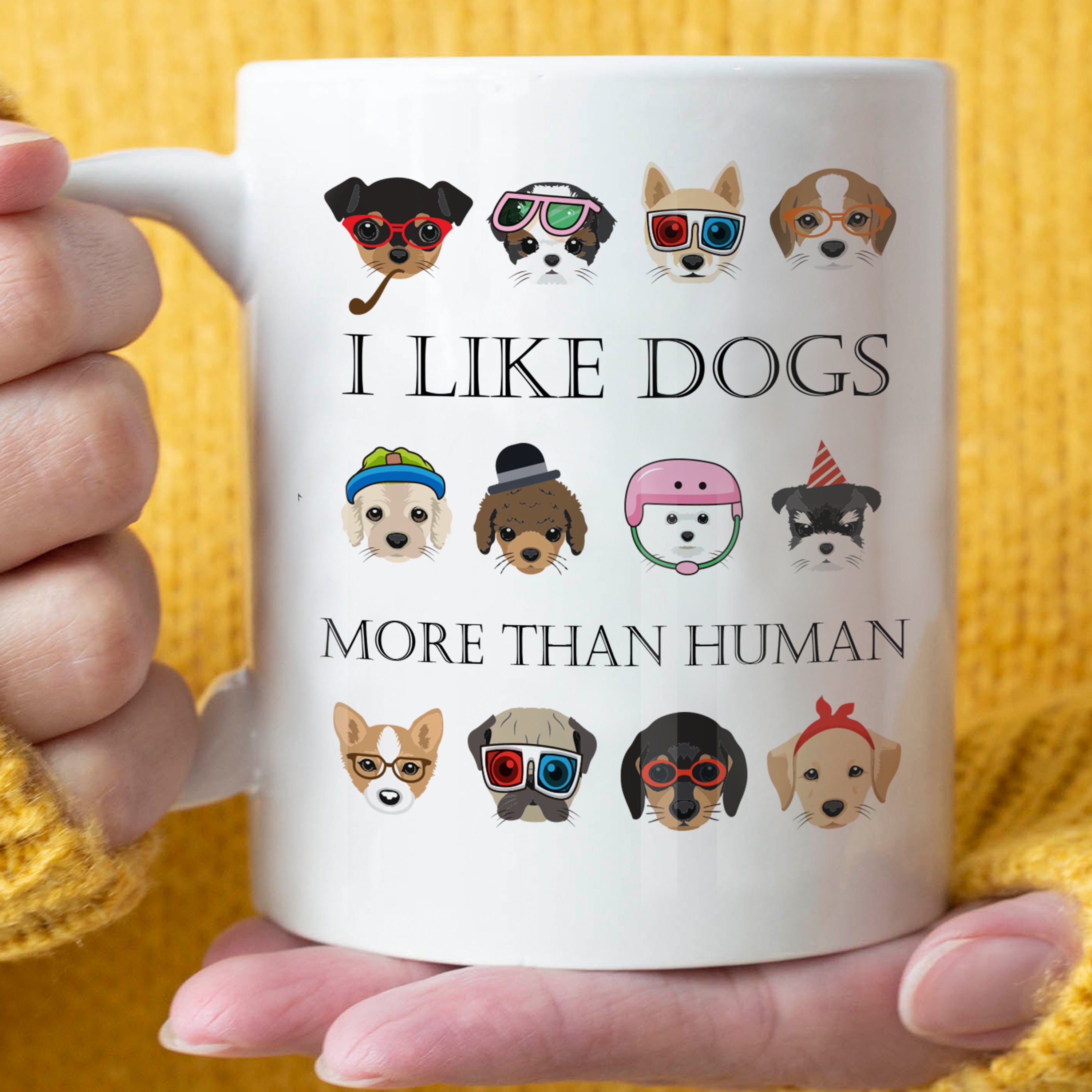 Unique 'I Like Dogs More Than Humans' 11oz Coffee Mug - Perfect Gift for Pet Lovers