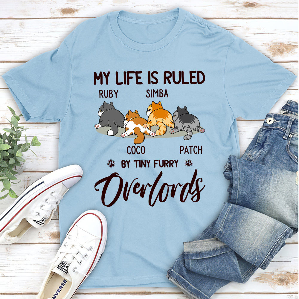 Cats Rule My Life - Personalized Custom Unisex 5.3 oz T-Shirt for Pet Lovers