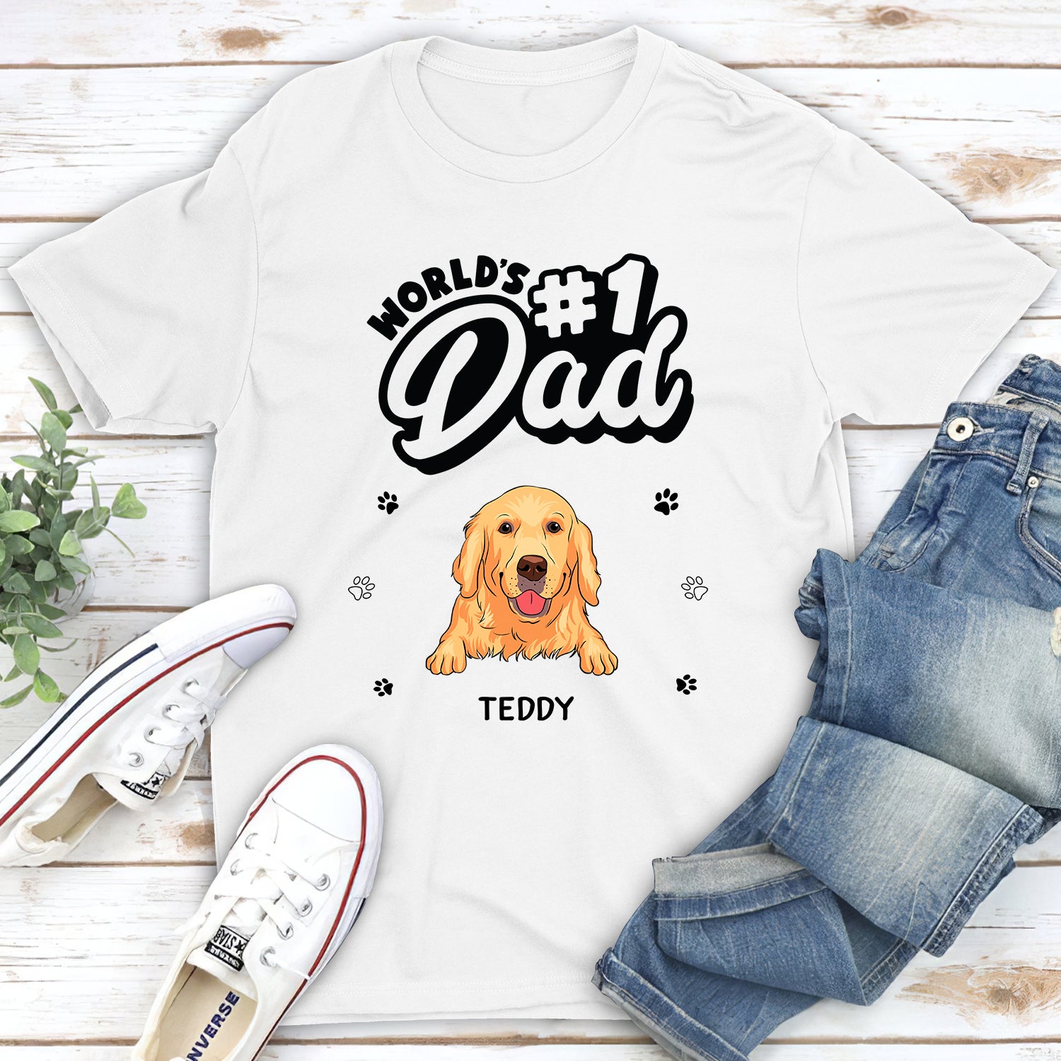 World's Best Dad - Personalized Custom Unisex 5.3 oz T-shirt