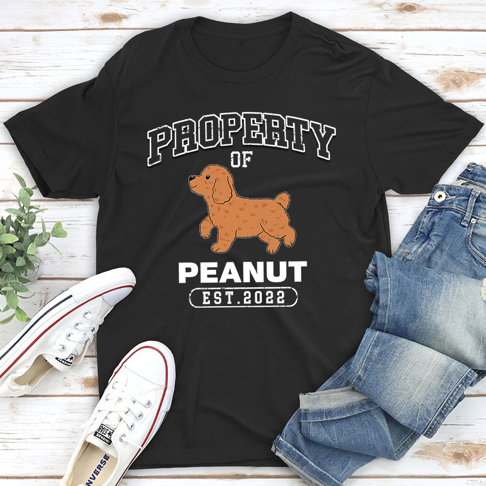 Personalized Custom Unisex Property Of A Dog T-shirt - 5.3 oz