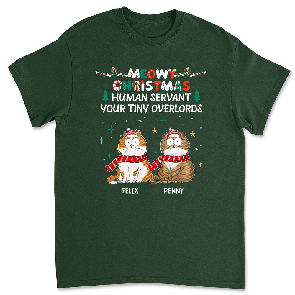 Meowy Christmas - Personalized Custom Unisex Cotton Blend T-shirt for Pet Lovers