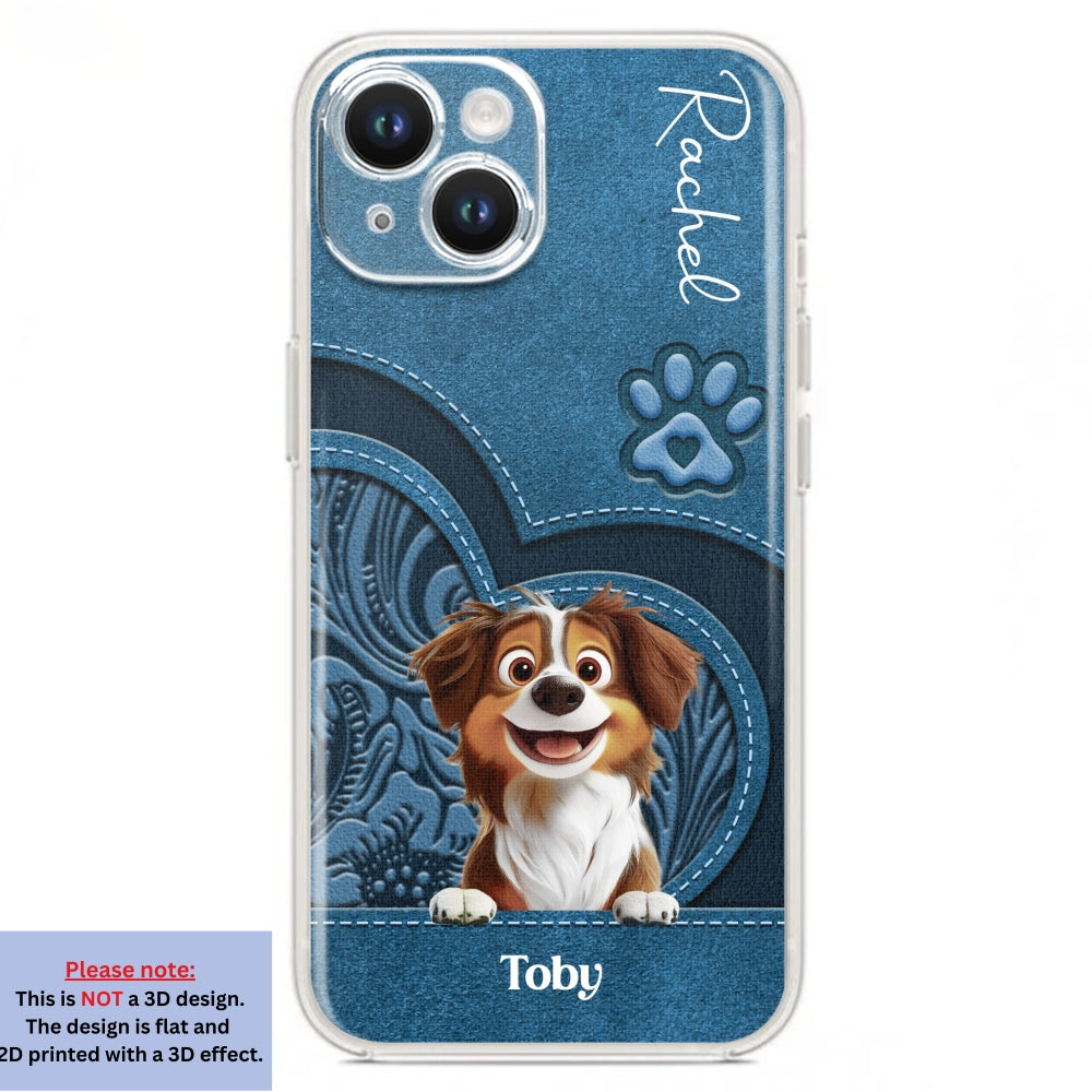 Adorable Dog Cartoon Personalized Custom Leather Phone Case