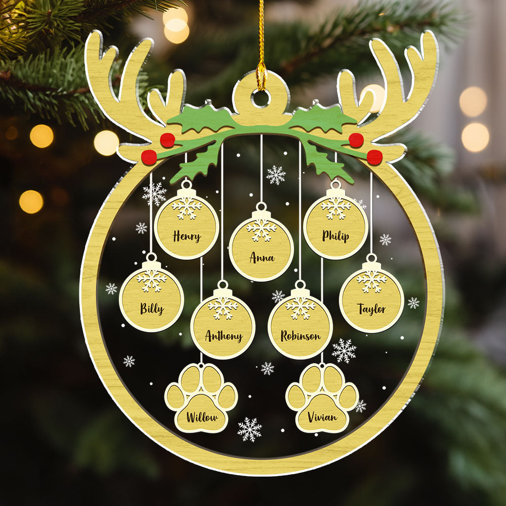 Red Paw Charm 2 - Exquisite Personalized Custom Acrylic Christmas Ornament