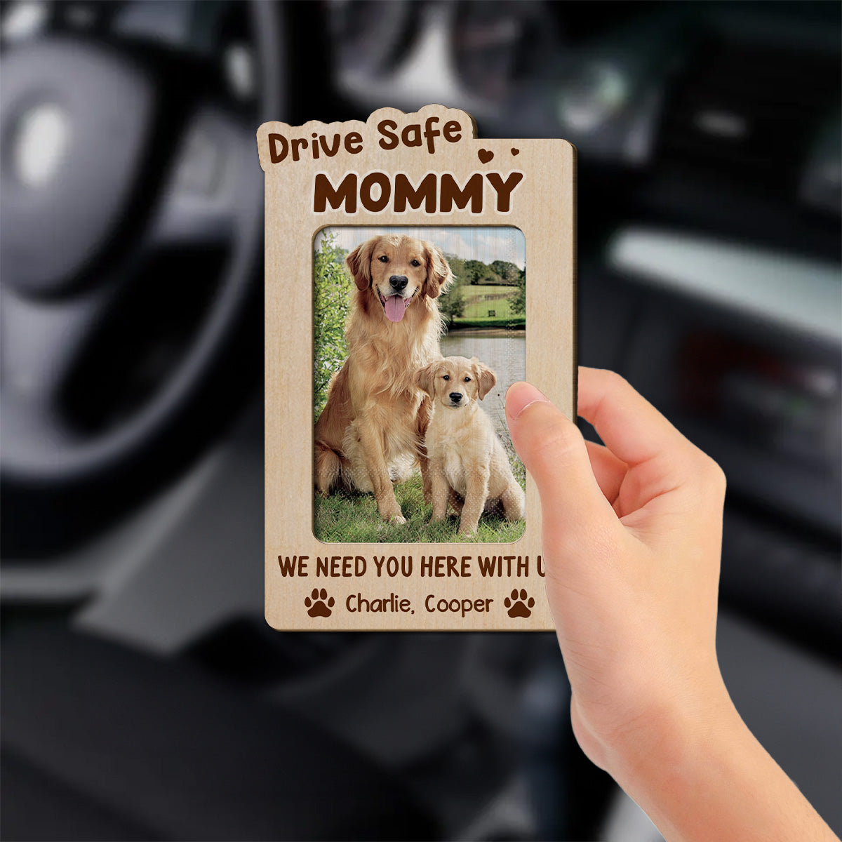 Drive Safe Personalized Custom Car Visor Clip for Dog Moms and Dads