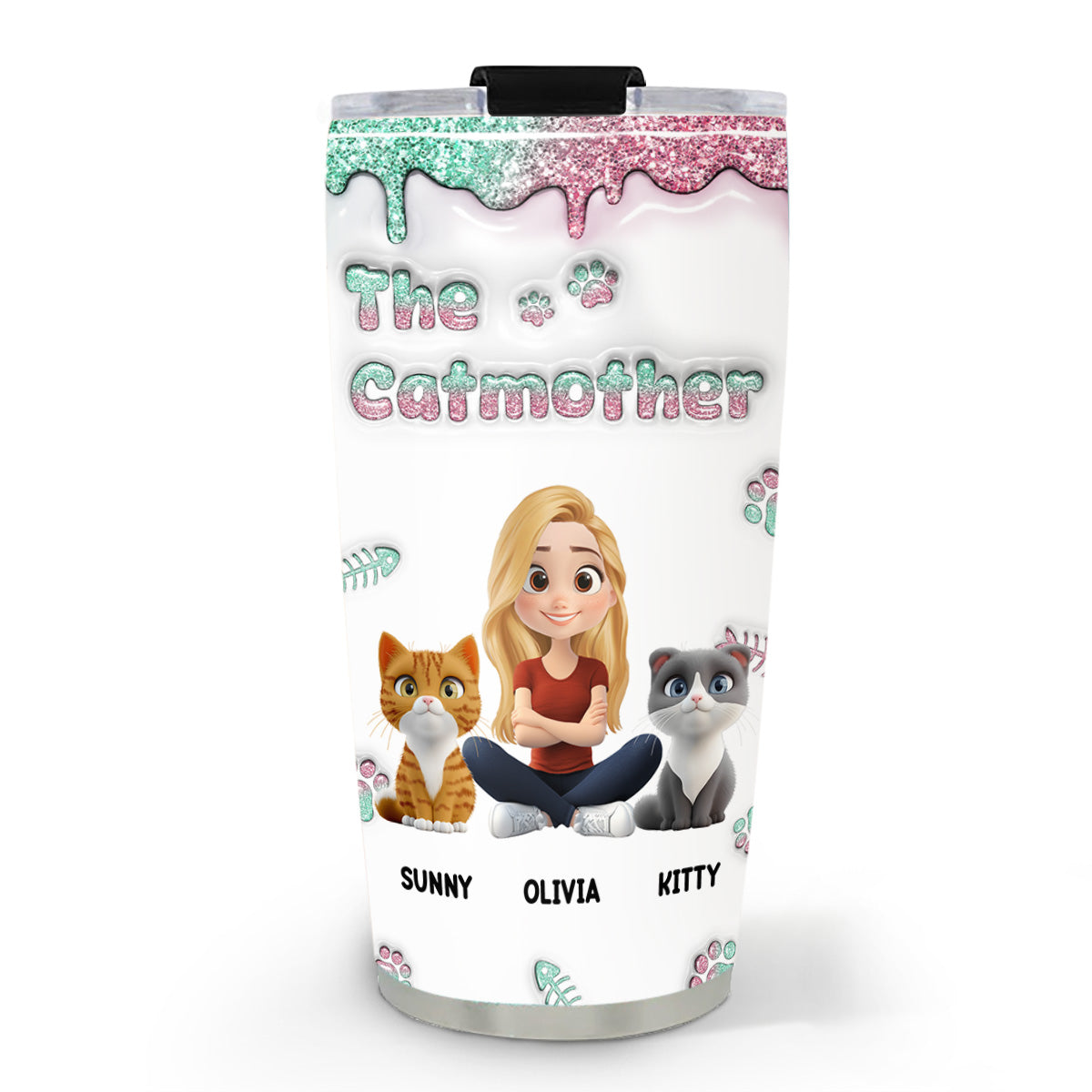 The Catmother Ver 2 - Unique Personalized Custom 3D Inflated Effect 20oz Stainless Steel Tumbler
