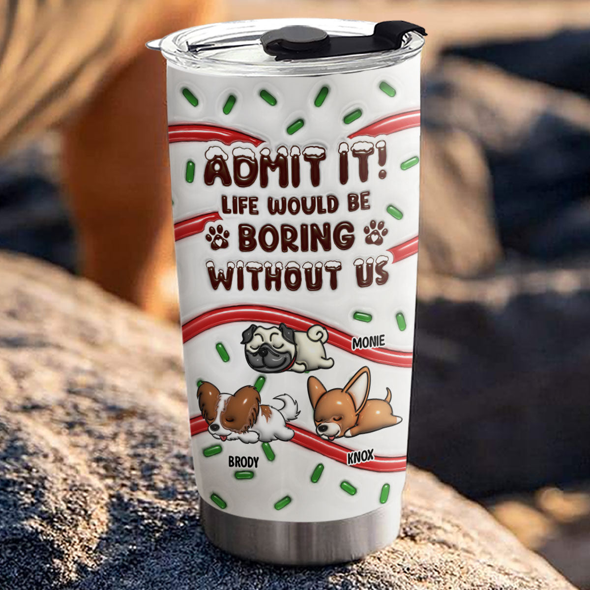 Admit It Cake - Personalized Custom 3D Inflated Effect 20oz Stainless Steel Tumbler with Thousands of Cool Designs