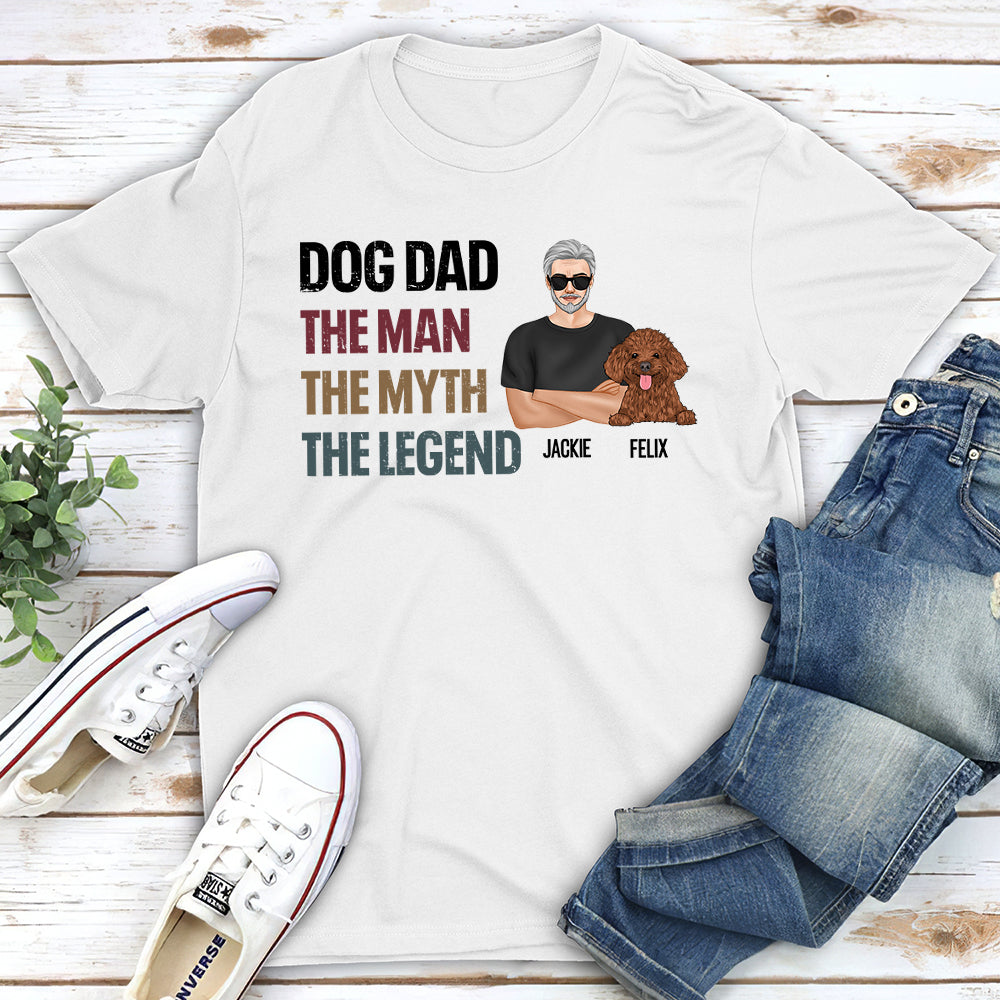 Dog Dad Legend - Customizable Personalized Unisex 5.3 oz T-shirt