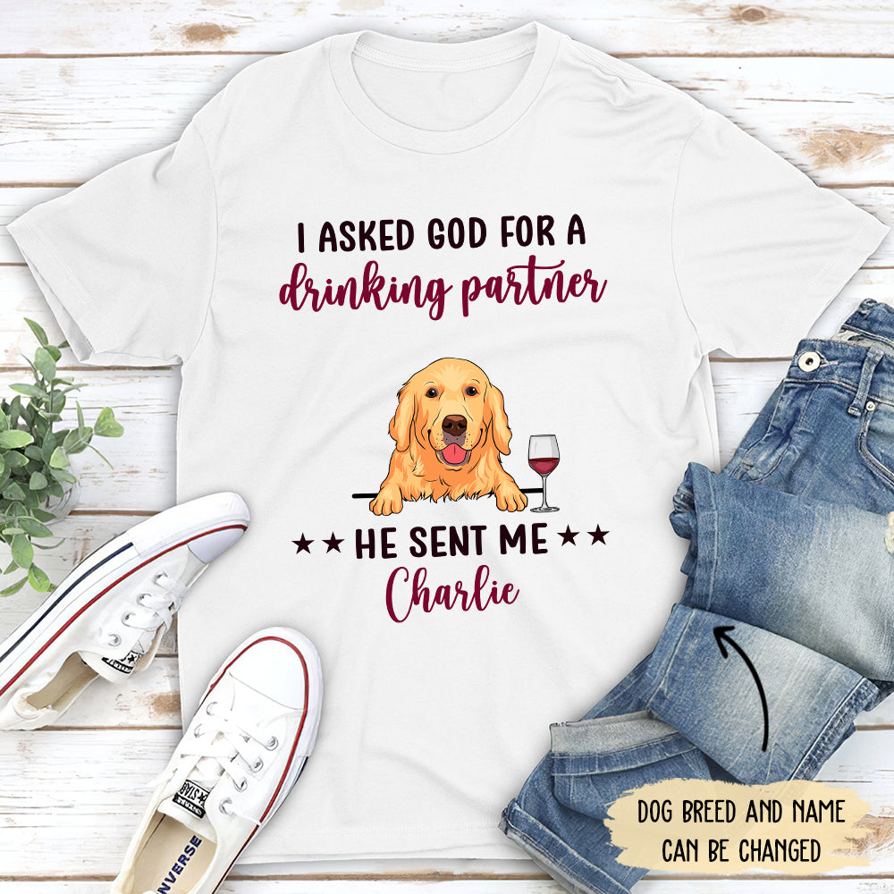 Drinking Partner - Personalized Custom Unisex 5.3 oz T-shirt for Pet Lovers