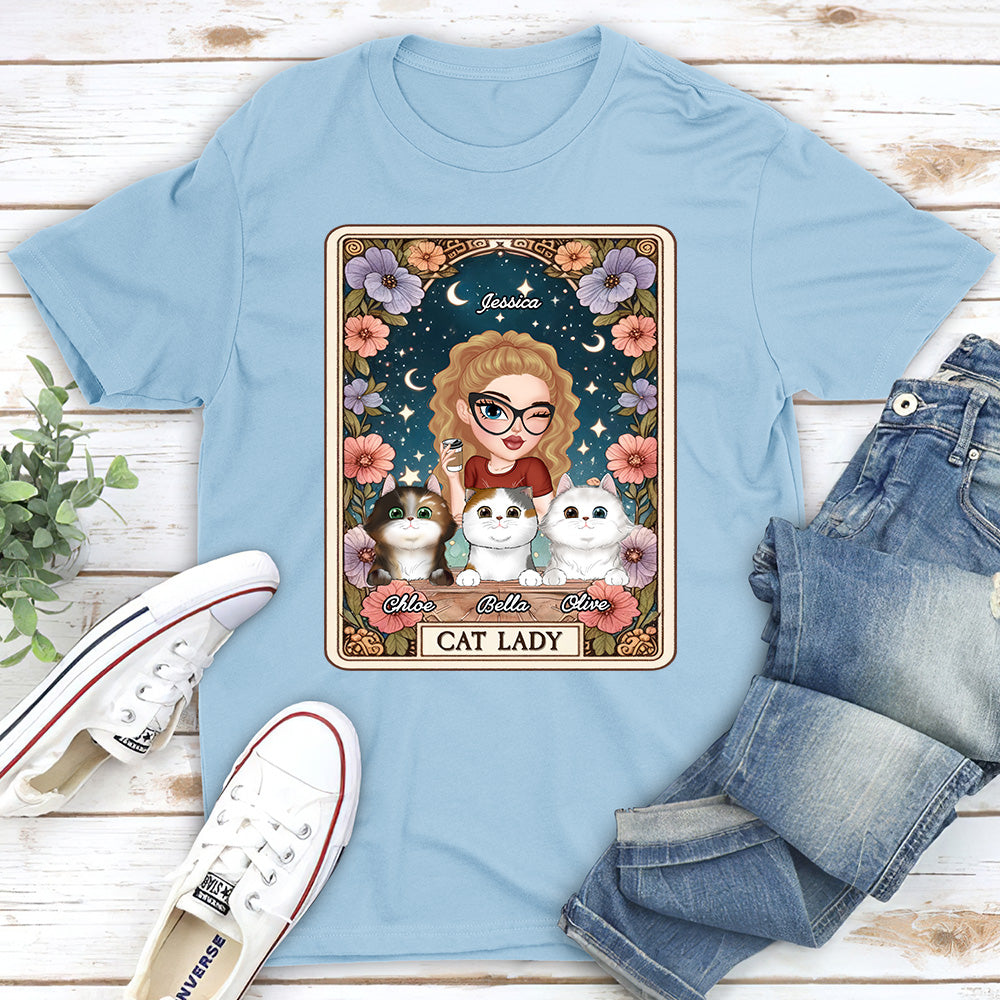 Customizable Cat Lady Tarot Unisex T-Shirt - Ideal Gift for Pet Lovers