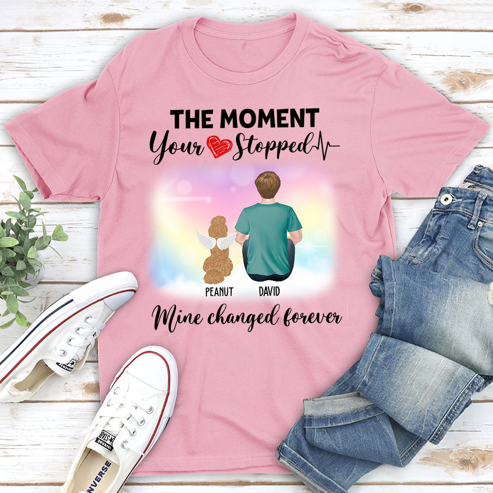 Your Heart Stopped - Personalized Custom Unisex Memorial T-shirt for Pet Lovers
