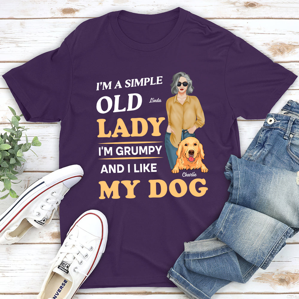 Unique Personalized Custom Unisex T-shirt for Pet Lovers - Simple Old Woman Design