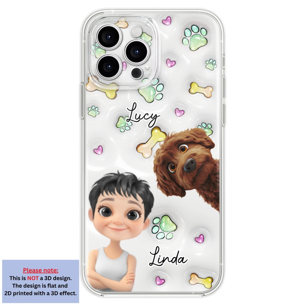 Lovey Human and Her Dogs - Exclusive Personalized Custom 3D Inflated Effect Smartphone Case