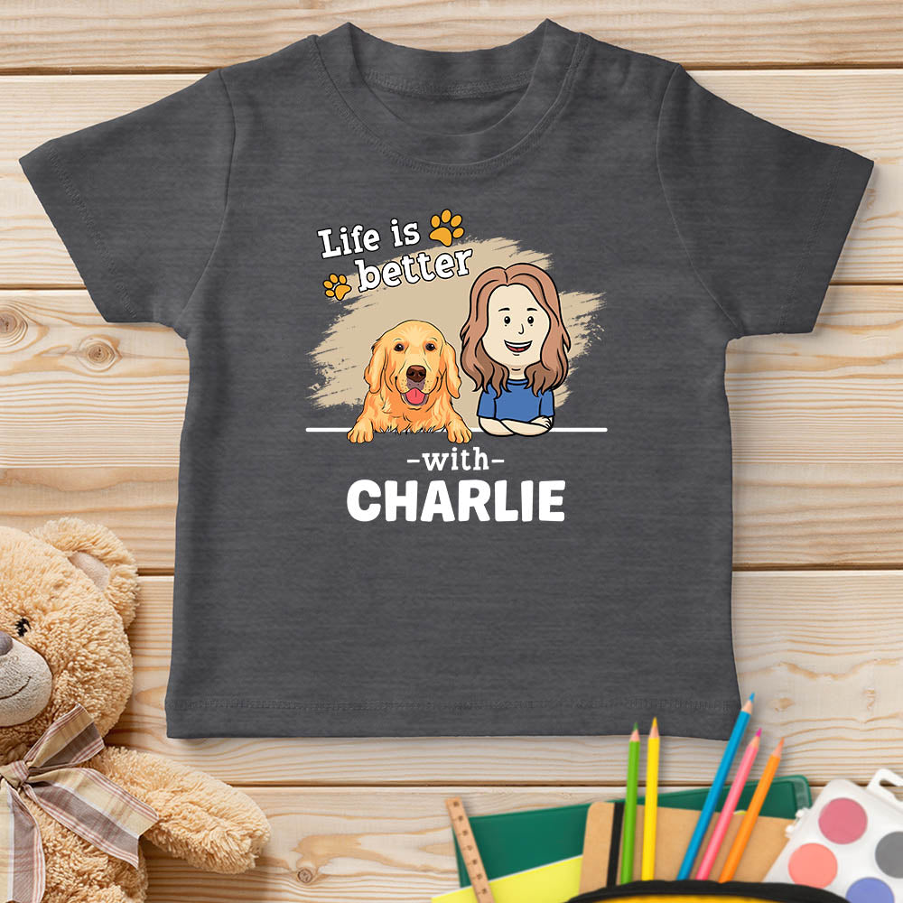 With Pet 2 - Personalized Custom Unisex 5.3 oz Youth T-shirt for Pet Lovers