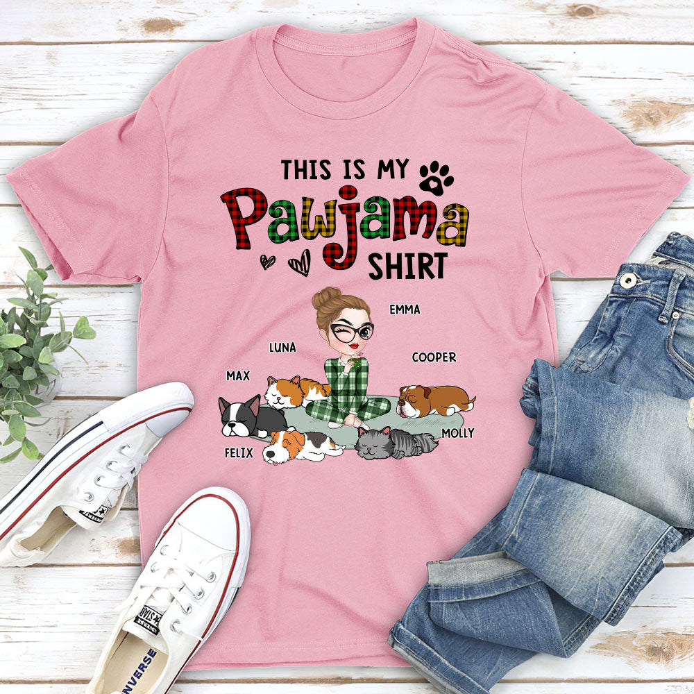 Pawjama Shirt Ver Pet - Personalized Custom Unisex 5.3 oz T-Shirt for Pet Lovers