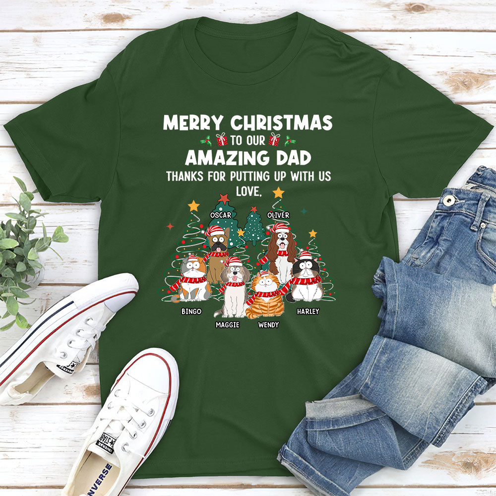 Putting Up With Us - Personalized Custom Unisex 5.3 oz T-shirt for Pet Lovers