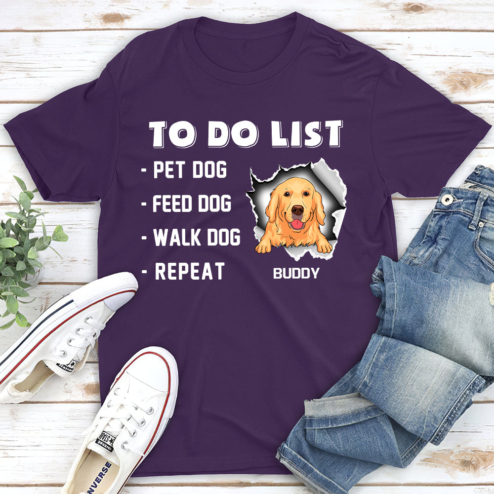 Personalized Custom Unisex Dog To Do List T-shirt - Ideal Gift for Pet Lovers