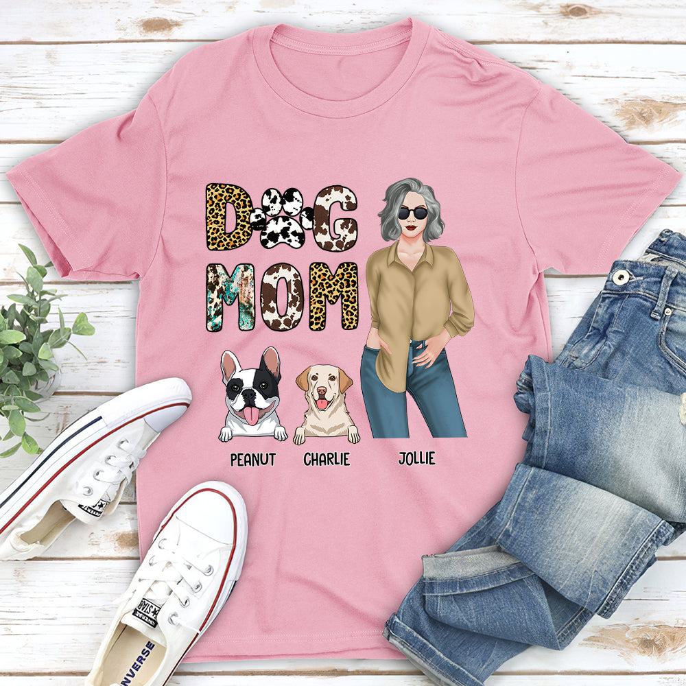 Dog Mom Western - Personalized Custom Unisex 5.3 oz T-shirt for Pet Lovers