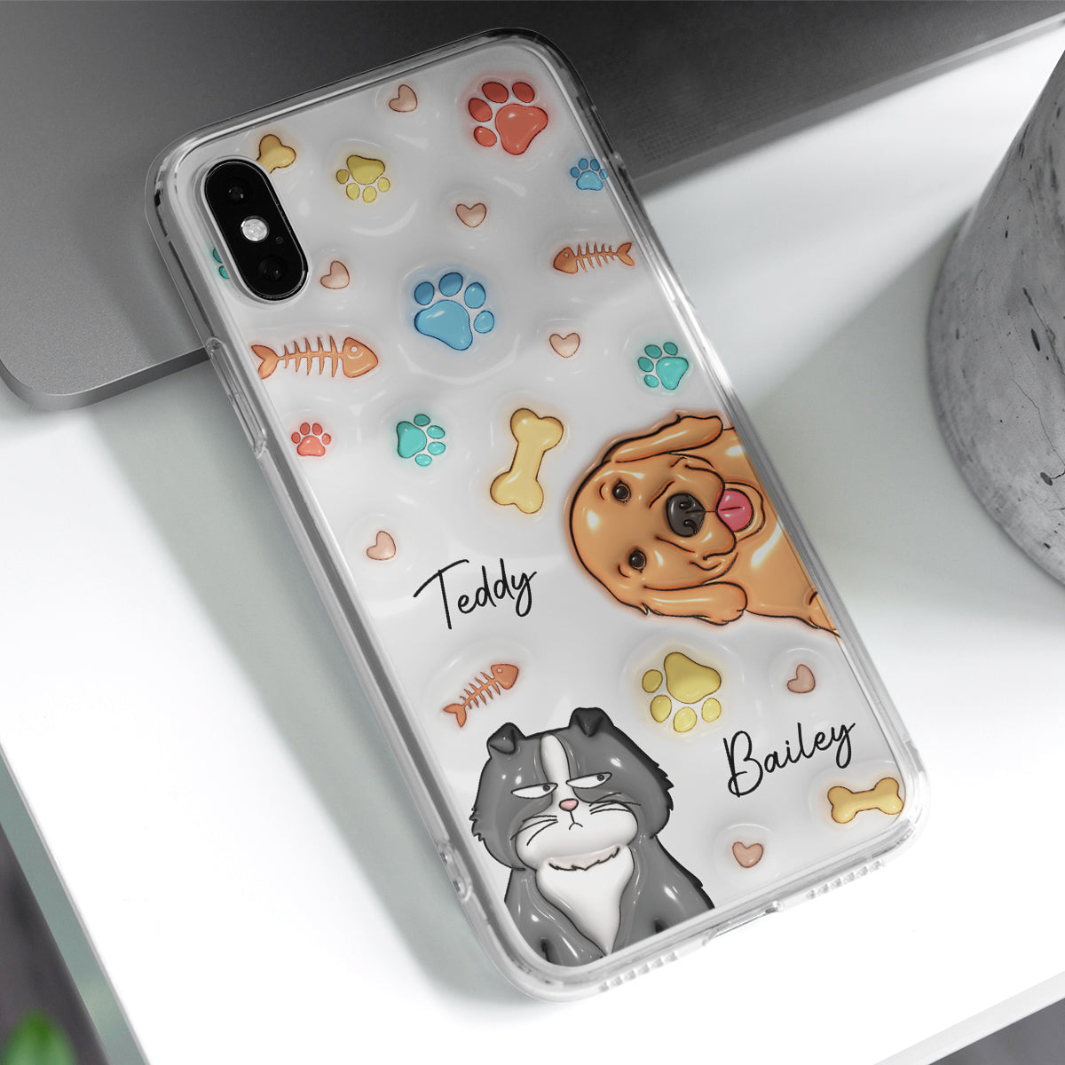 My Lovely Fur Babies Ver Pet - Personalized Custom 3D Inflated Effect Phone Case for All Smartphones