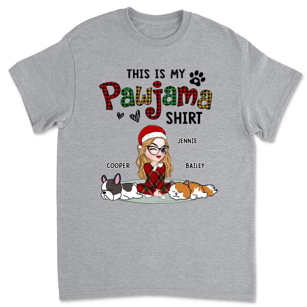 Pawjama Shirt Ver Pet - Personalized Custom Unisex 5.3 oz T-Shirt for Pet Lovers