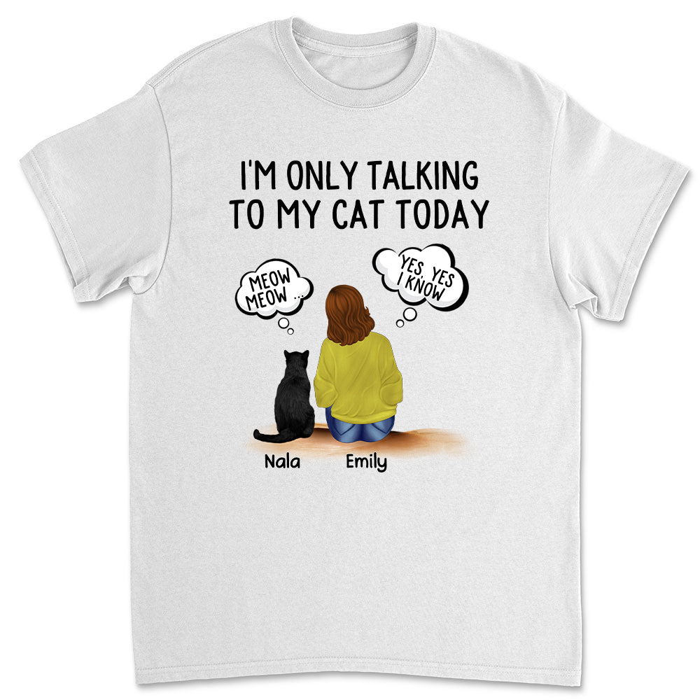 Personalized Custom Unisex 'Talking To Cats' T-shirt - Ideal Gift for Pet Lovers
