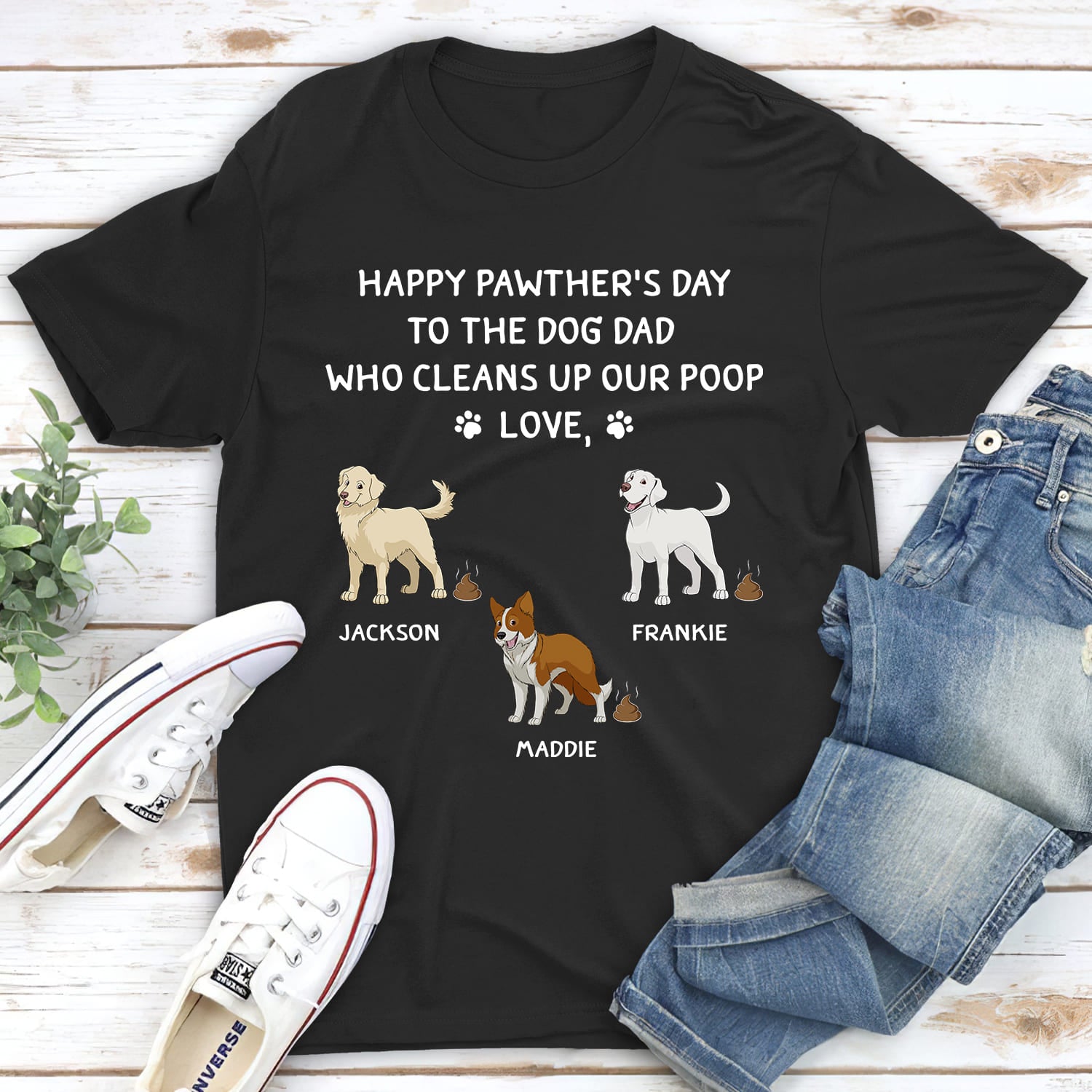 Personalized Custom Unisex 'Clean Up My Poop' T-shirt - 5.3 oz, Ideal Gift for Pet Lovers