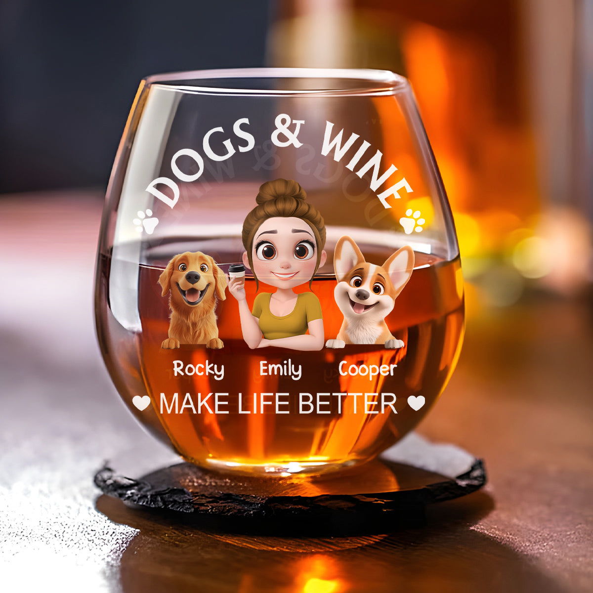 Personalized Custom 'Wine Is Better with My Dog' Wine Glass - Ideal for Anniversaries and Groom Gifts