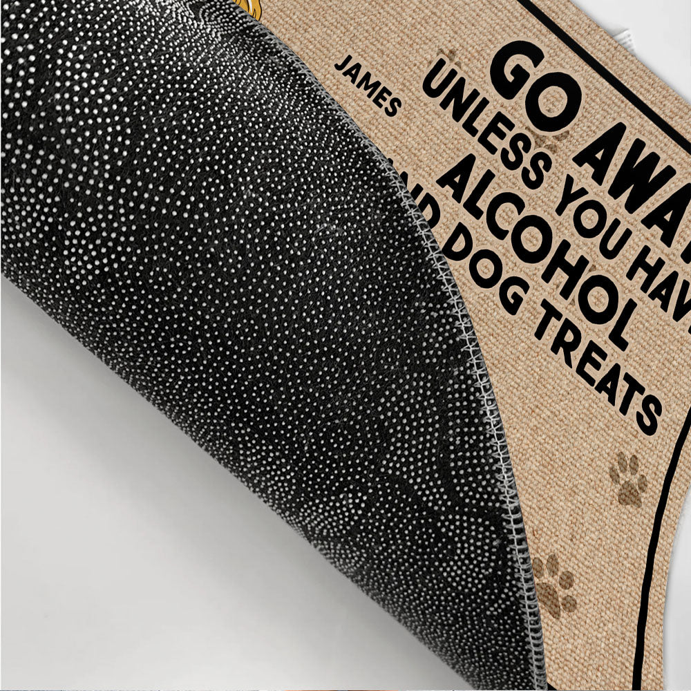 Personalized Custom Doormat with Alcohol and Dog Treats Design - Ideal for Pet Lovers