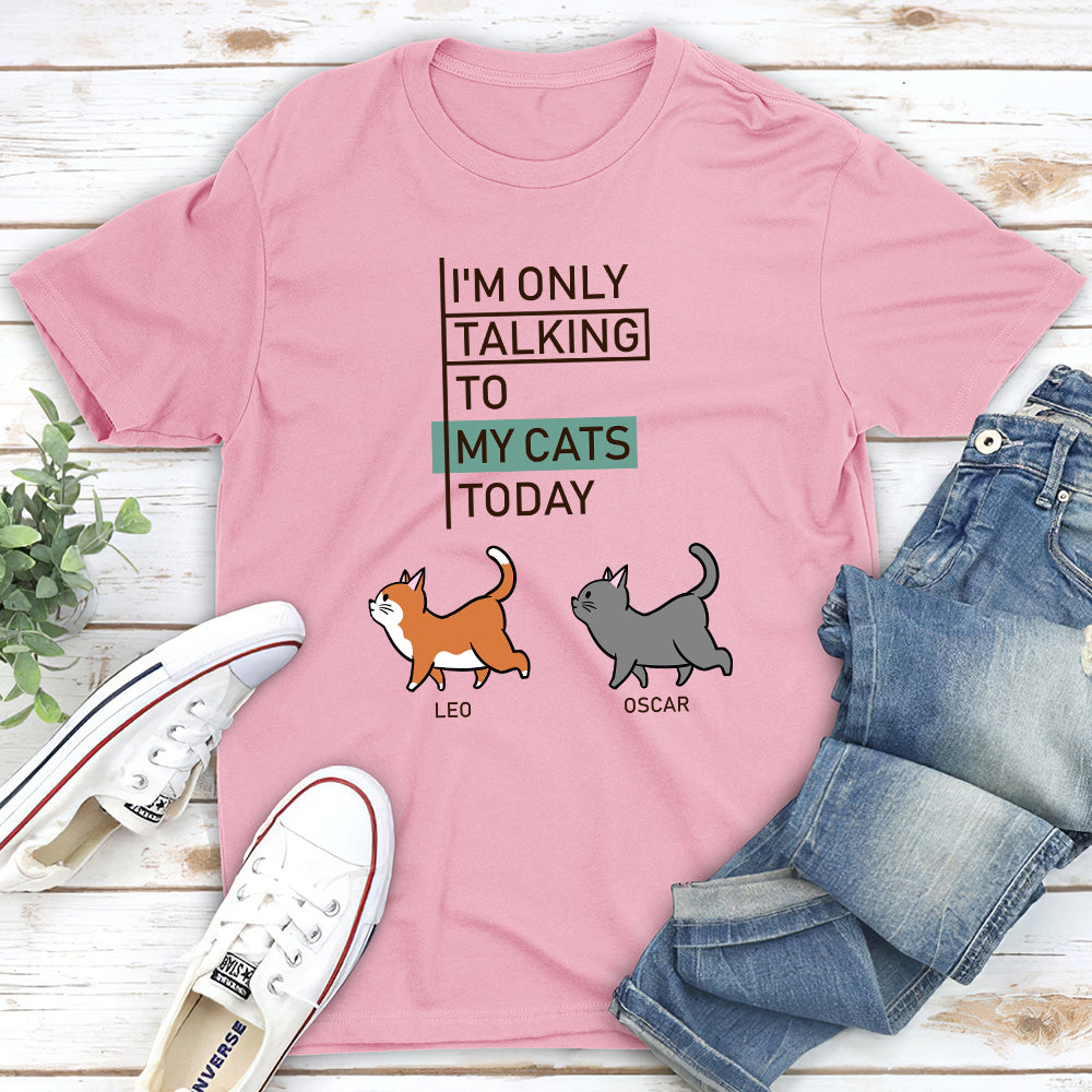 Unique Personalized Custom Unisex Talking To Cats Simple T-shirt