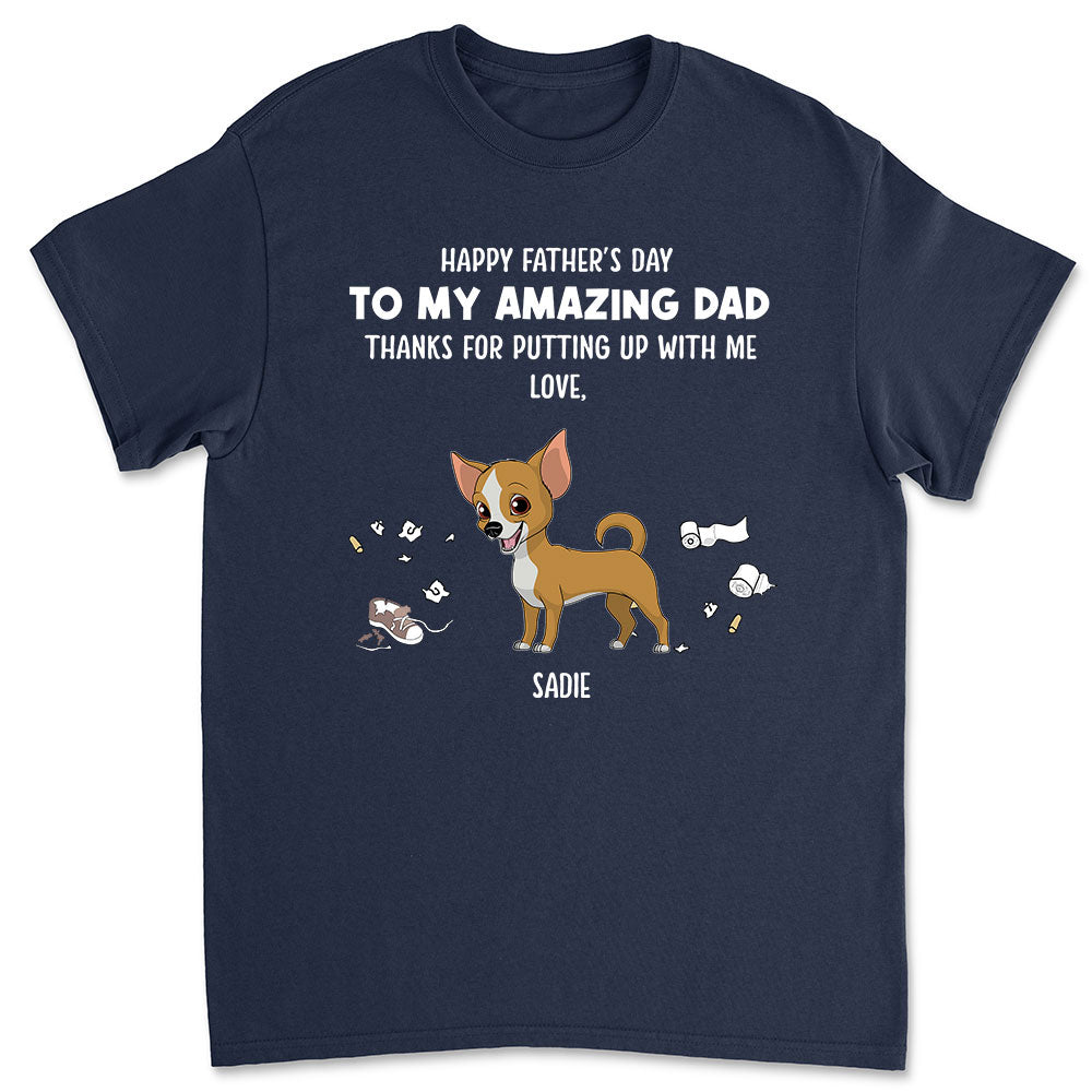 Personalized Custom Unisex Dog Thanks For Dad 1 T-shirt - Ideal Gift for Pet Lovers
