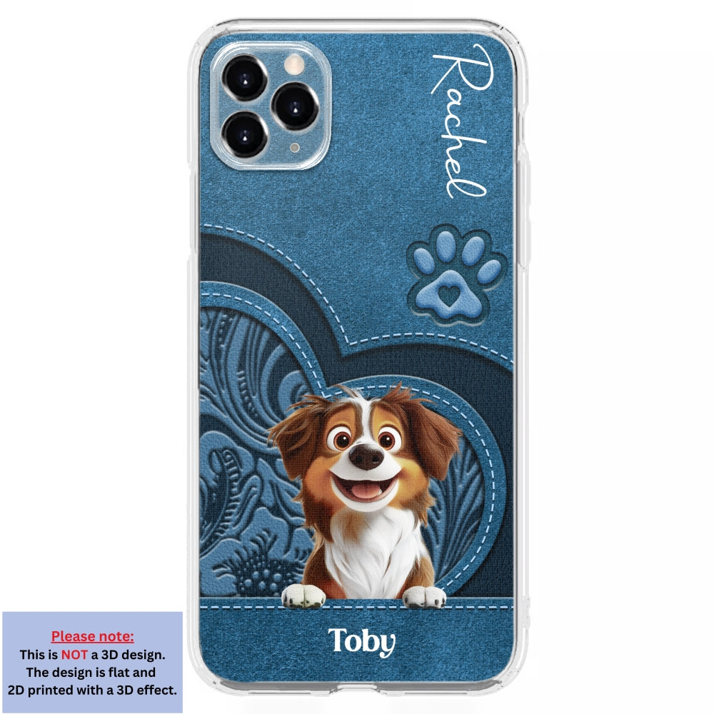 Adorable Dog Cartoon Personalized Custom Leather Phone Case