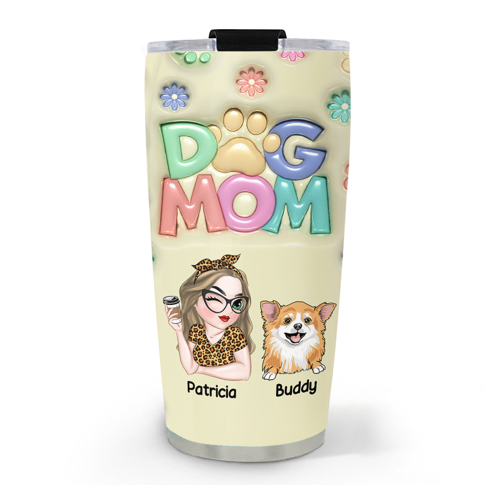 Unique Personalized Custom 3D Inflated Effect Tumbler for Dog Moms and Their Babies