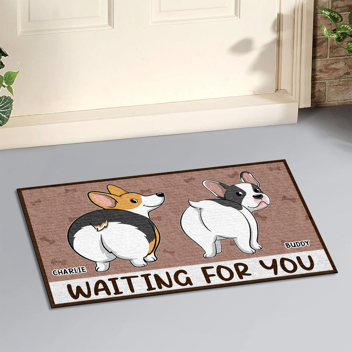 Waiting For You - Personalized Custom Pet Picture Doormat: Standard & Premium Options in 3 Sizes