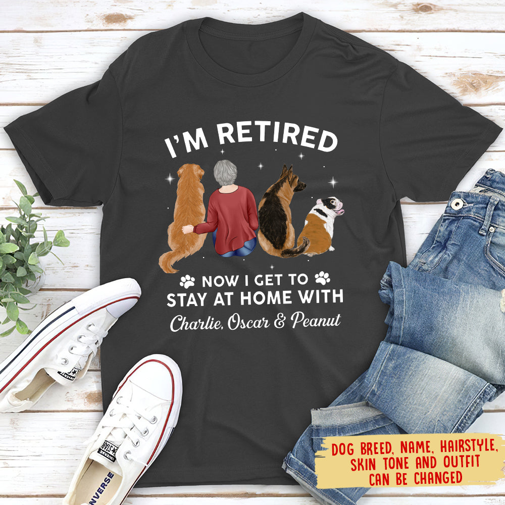 Stay At Home With Your Beloved Dog - Personalized Custom Unisex 5.3 oz T-shirt