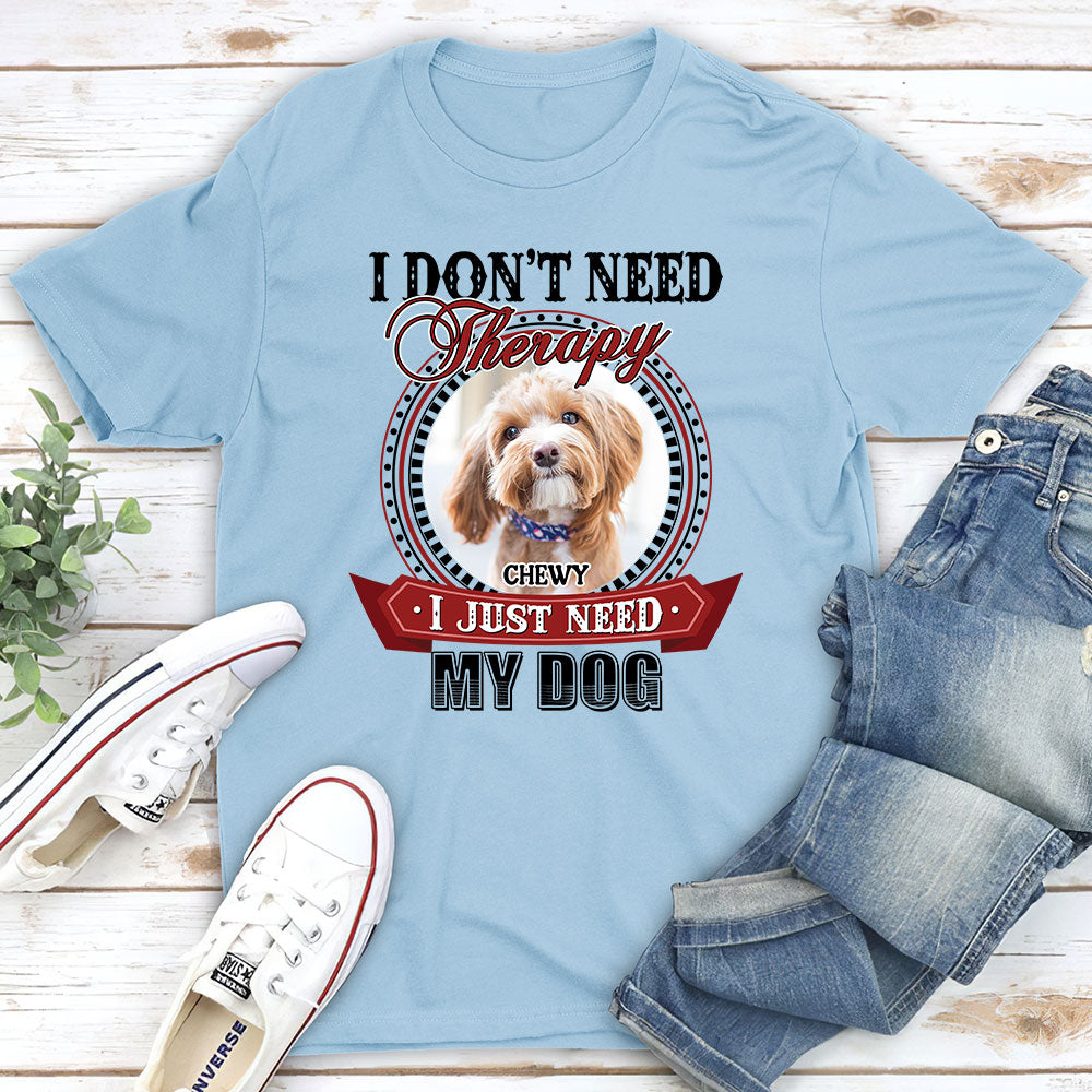 Therapy Photo - Personalized Custom Unisex 5.3 oz T-shirt for Pet Lovers