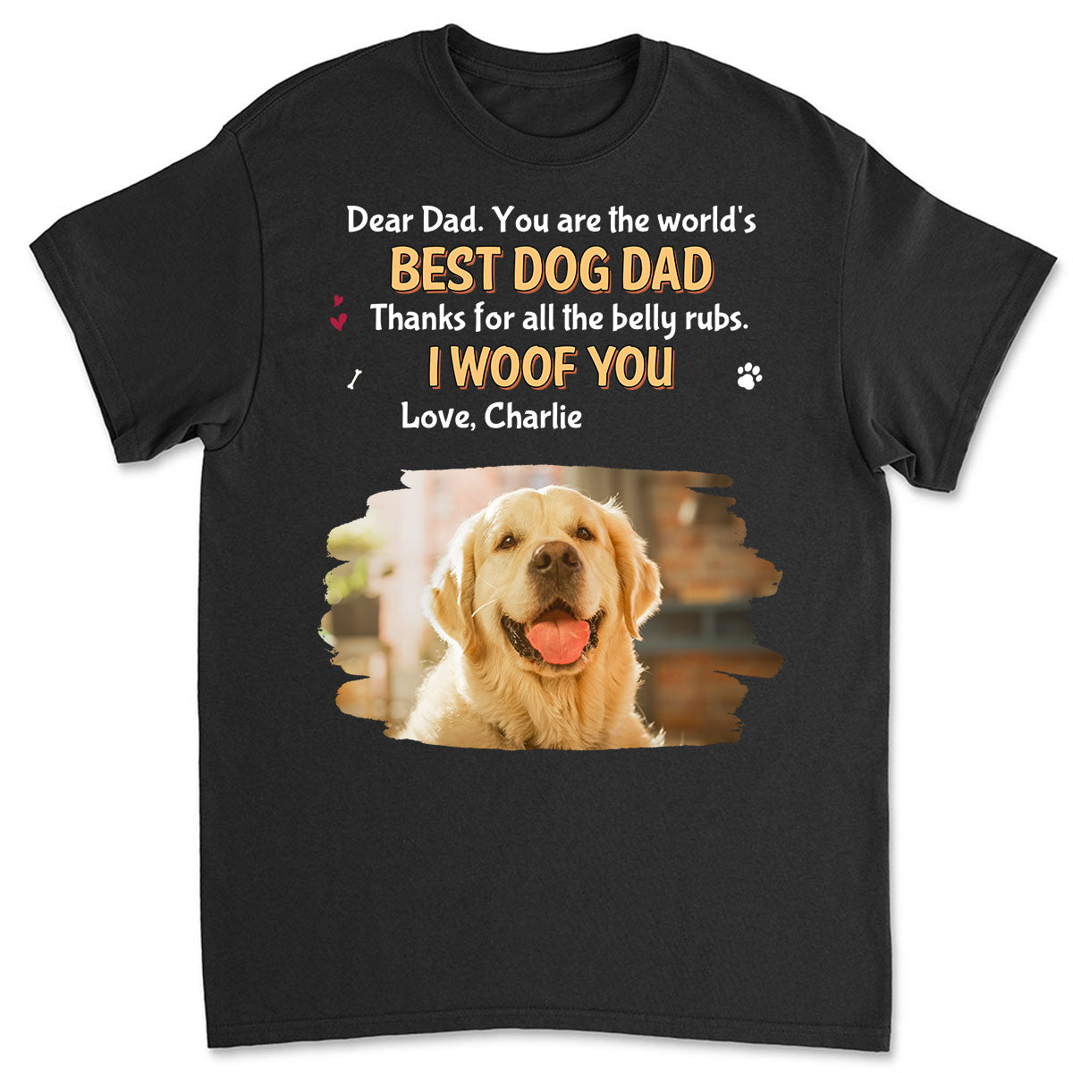 Customizable Unisex Personalized 'For All The Belly Rubs' Photo T-Shirt - Ideal Gift for Pet Lovers