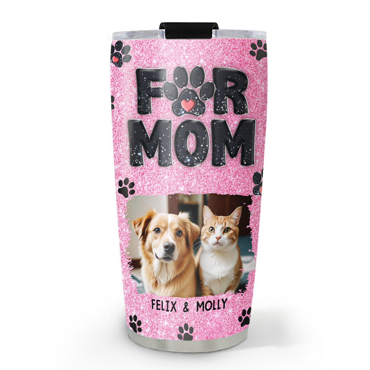 Exquisite Personalized Lovely Fur Mom Blink Photo Custom Tumbler
