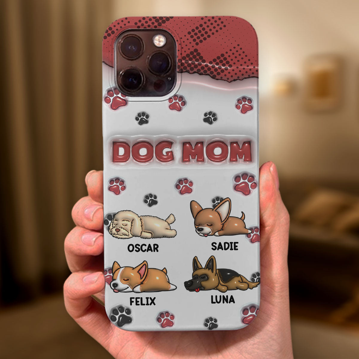 Dog Mom Version 2 - Exquisite Personalized Custom 3D Inflated Effect Phone Case for Fashion - Forward Dog Lovers