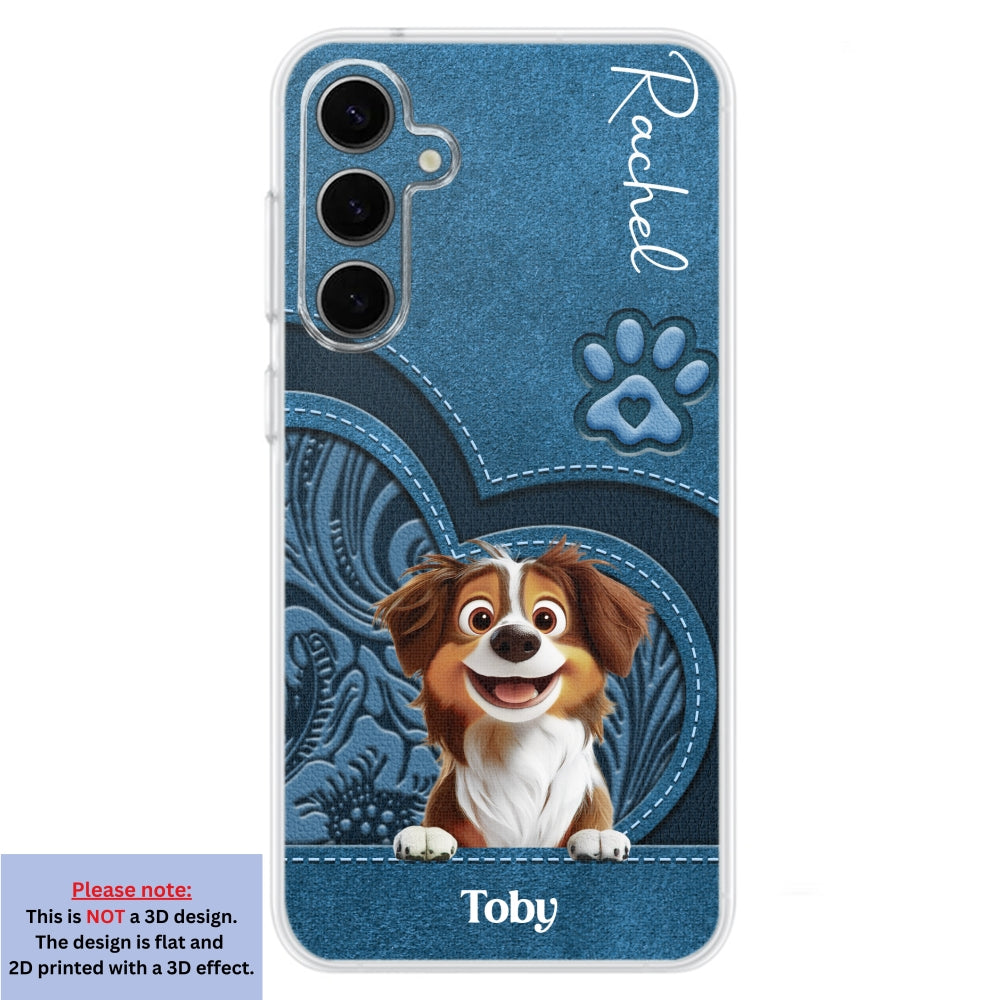 Adorable Dog Cartoon Personalized Custom Leather Phone Case
