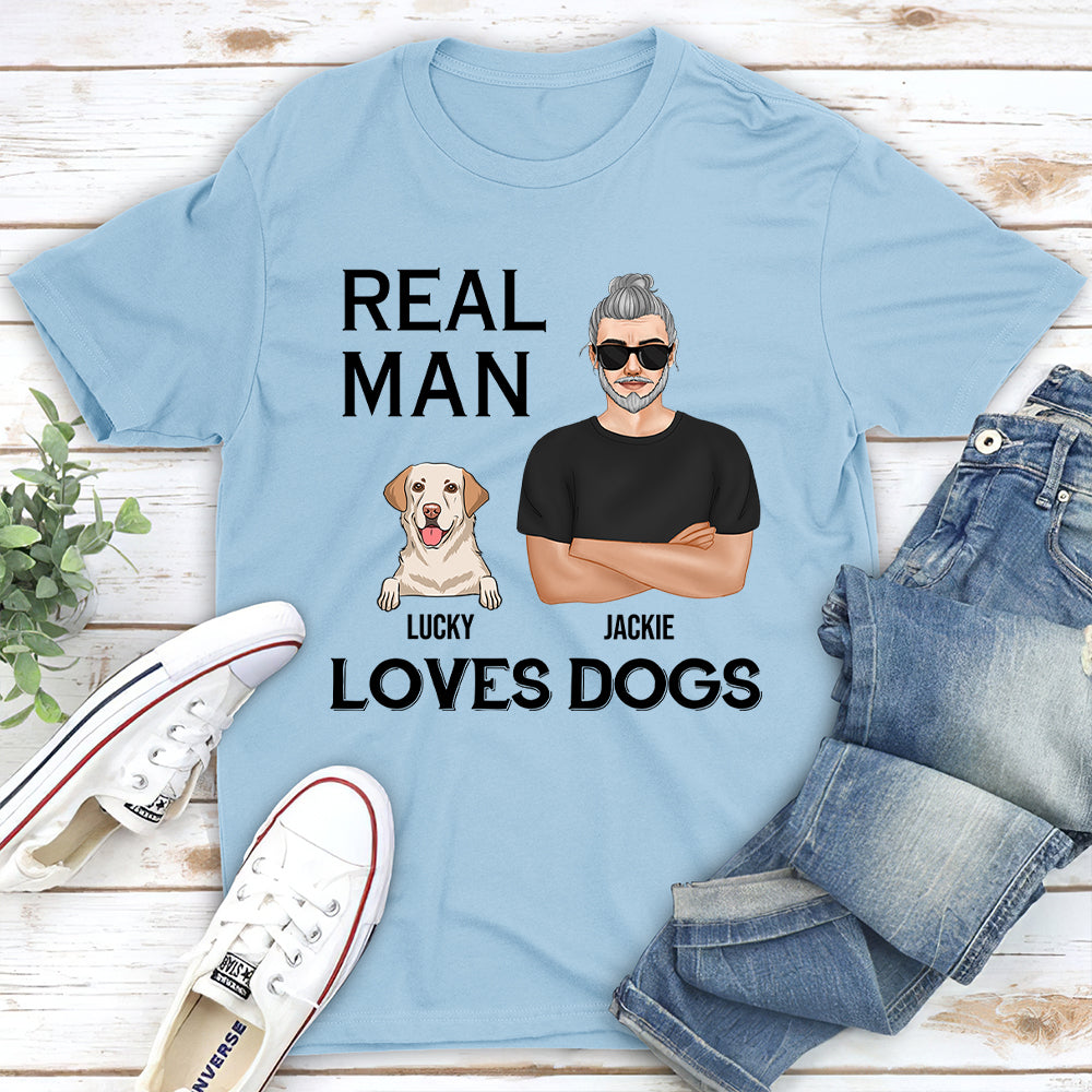 Real Man - Personalized Custom Unisex 5.3 oz T-shirt for Pet Lovers
