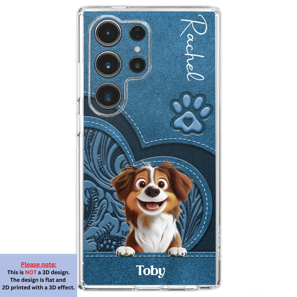 Adorable Dog Cartoon Personalized Custom Leather Phone Case