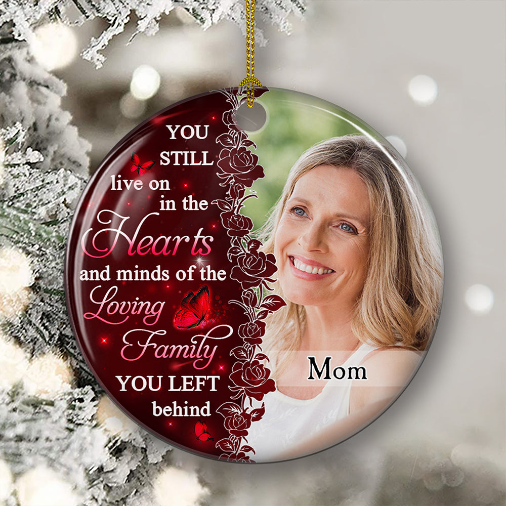 Personalized Custom Hearts And Minds Circle Ceramic Ornament - Premium White, 3' Diameter