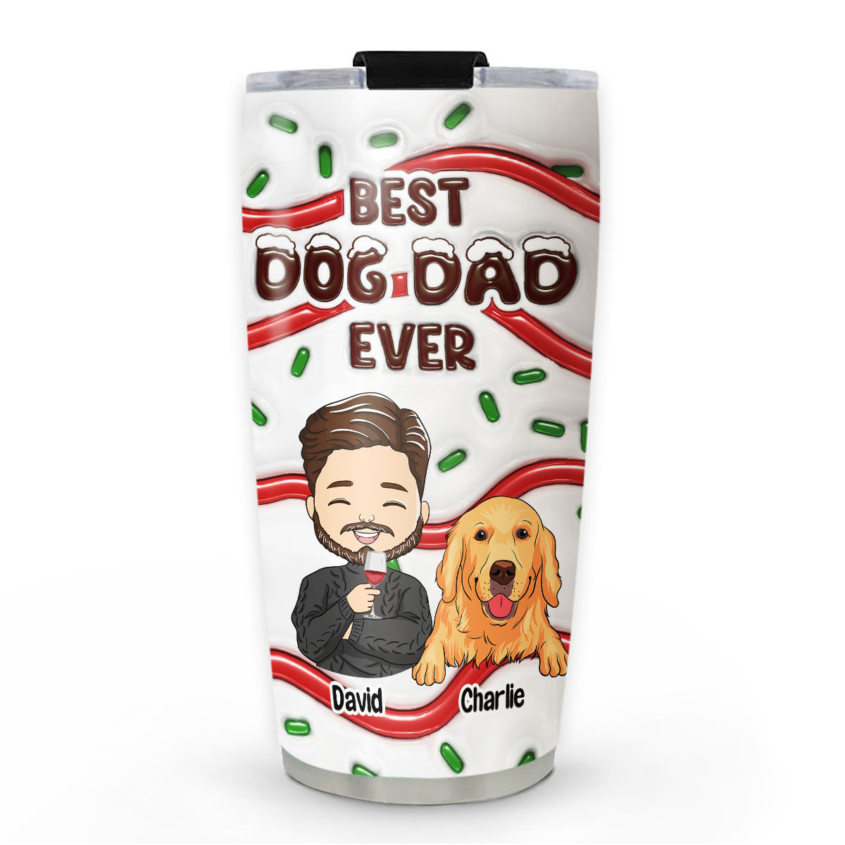 Top-Rated Personalized Custom 3D Inflated Effect Tumbler for Dog Dads and Moms