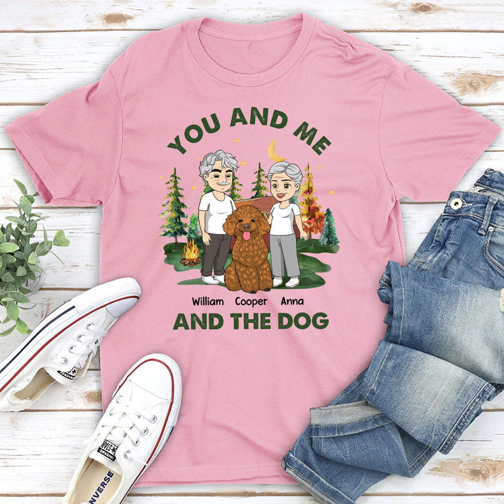 You And Me And The Dogs - Personalized Custom Unisex 5.3 oz T-shirt for Pet Lovers
