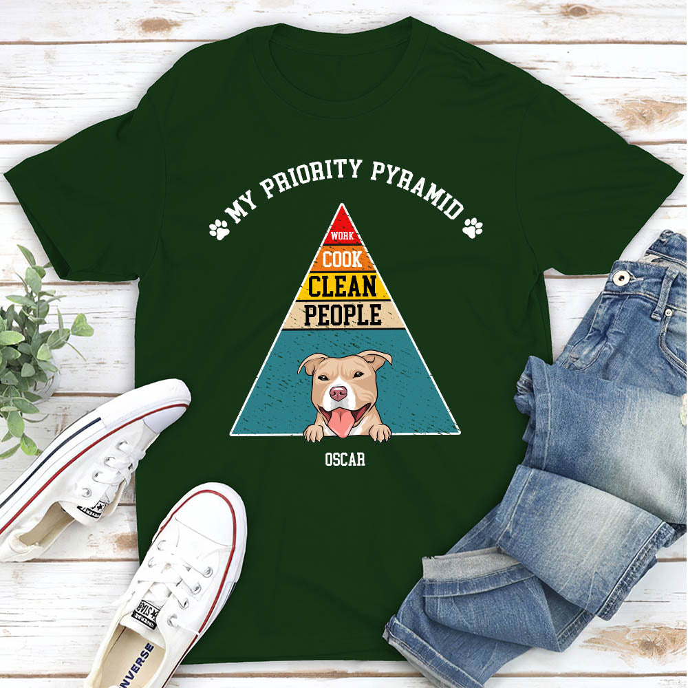 My Priority Pyramid - Personalized Custom Unisex 5.3 oz T-shirt for Pet Lovers