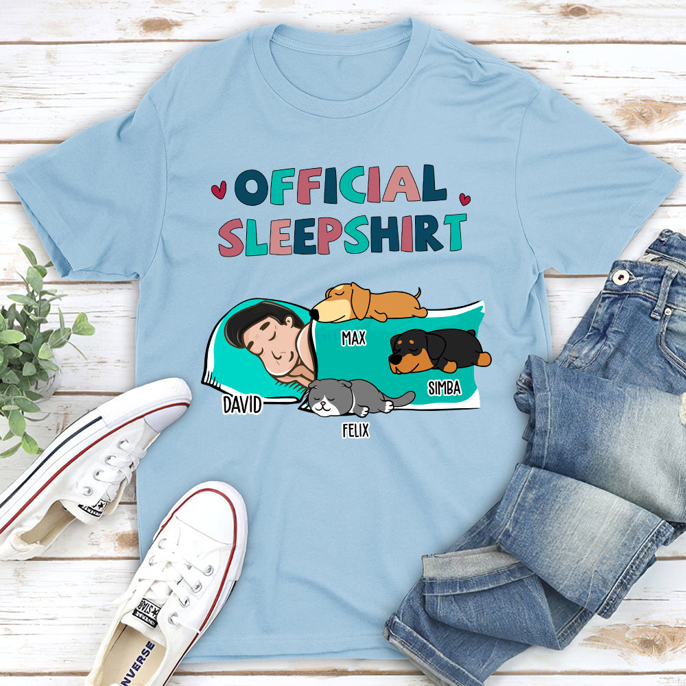 Personalized Custom Unisex Sleeping Pet Sleepshirt - 5.3 oz Cotton T-shirt